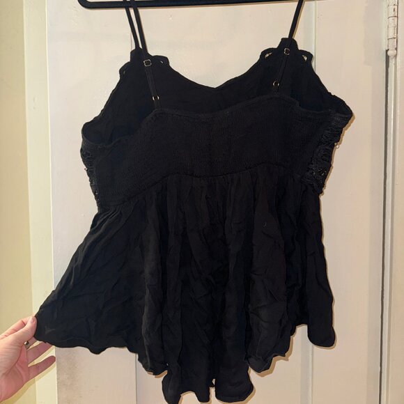 Black Lace Camisole with Smocked Back (Size XL). NWT - Picture 3 of 4